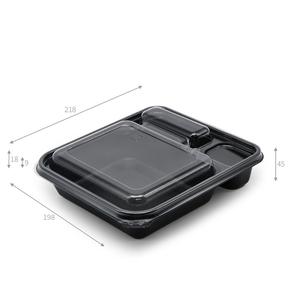 JB065 PET 3칸 도시락 뚜껑용기세트 사진