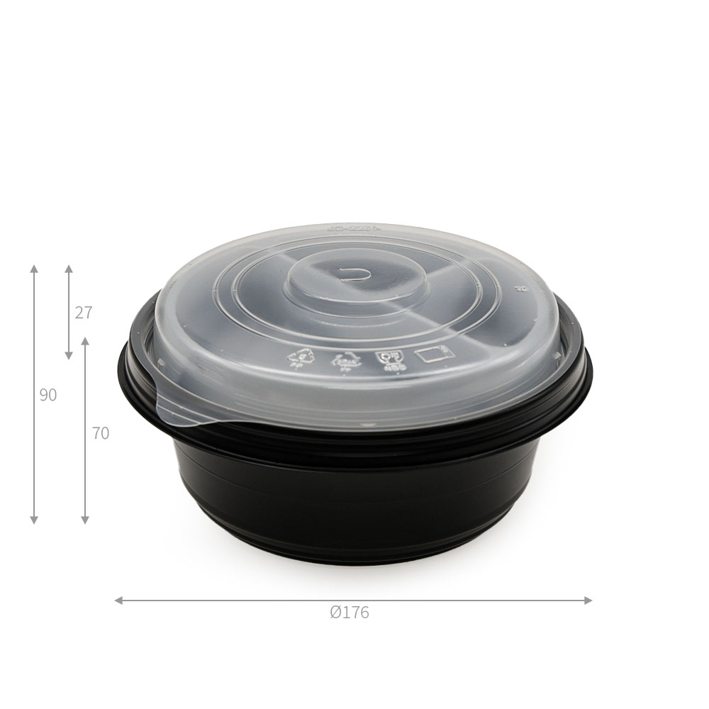 JB222 2단 뚝배기 용기 실측 측정 사진