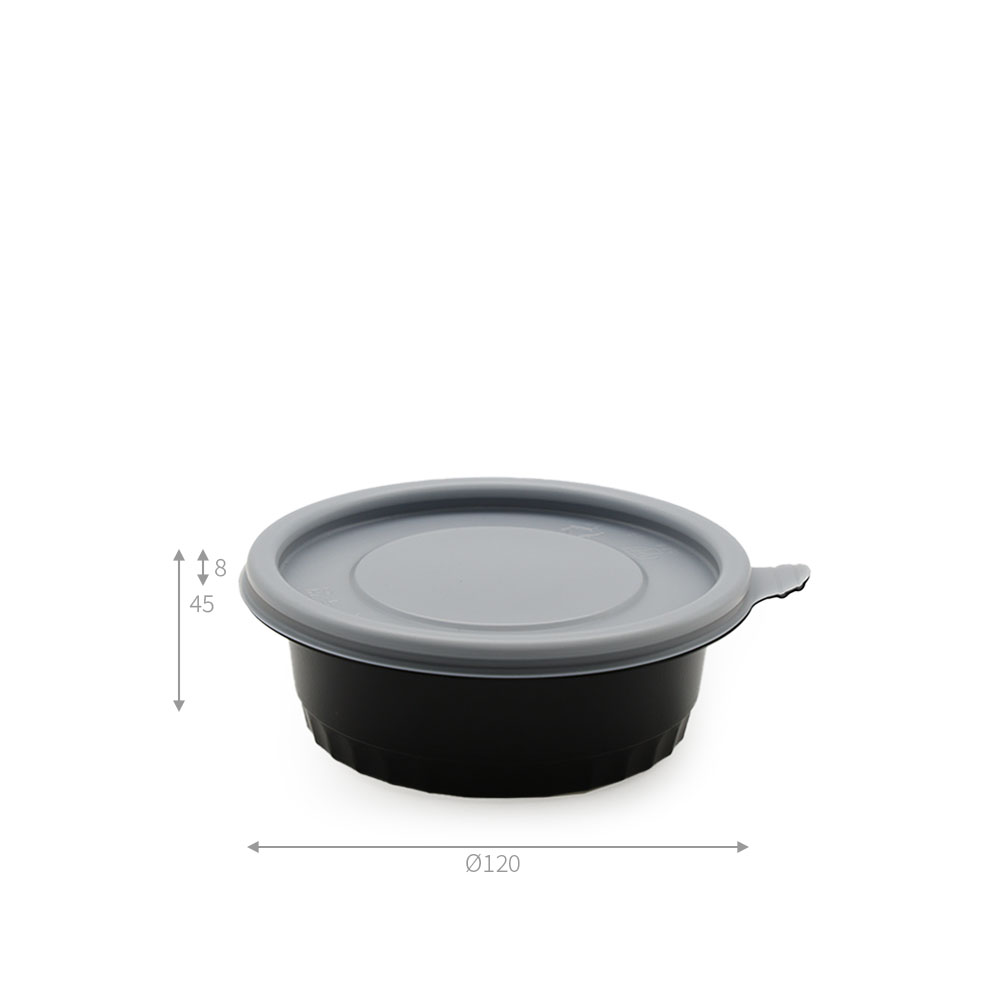 120파이 JB201 검정 뚜껑용기세트 실측 측정 사진