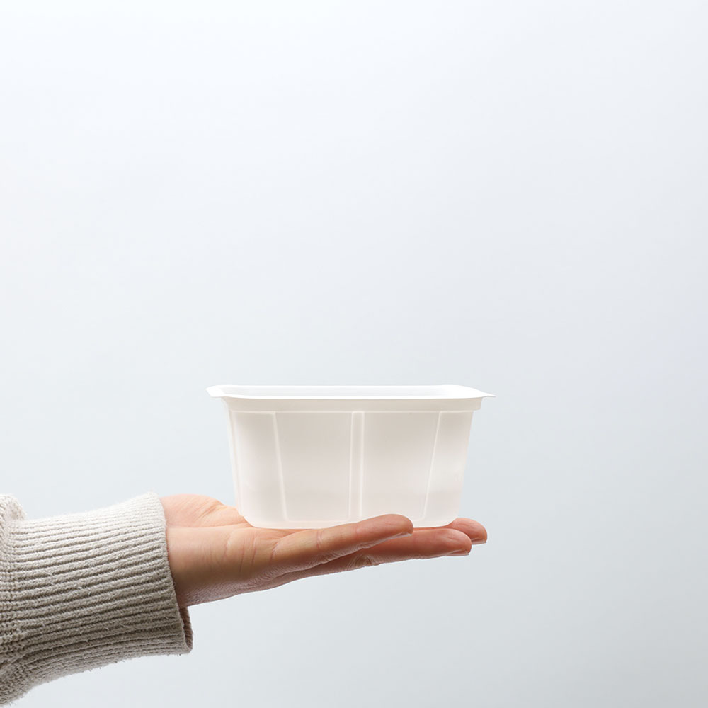 용기를 손바닥 위에 놓고 크기를 쉽게 비교할 수 있는 사진
